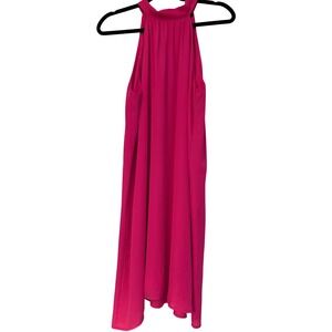 Vision USA Hot Pink Halter Neck Tie Back Open Back Mini‎ Dress D1128 Pink L
